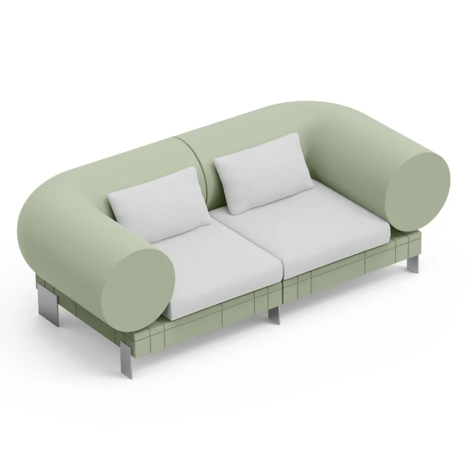 2 seater lounge sofa in polyethylene of different colours - Orbis Viadurini