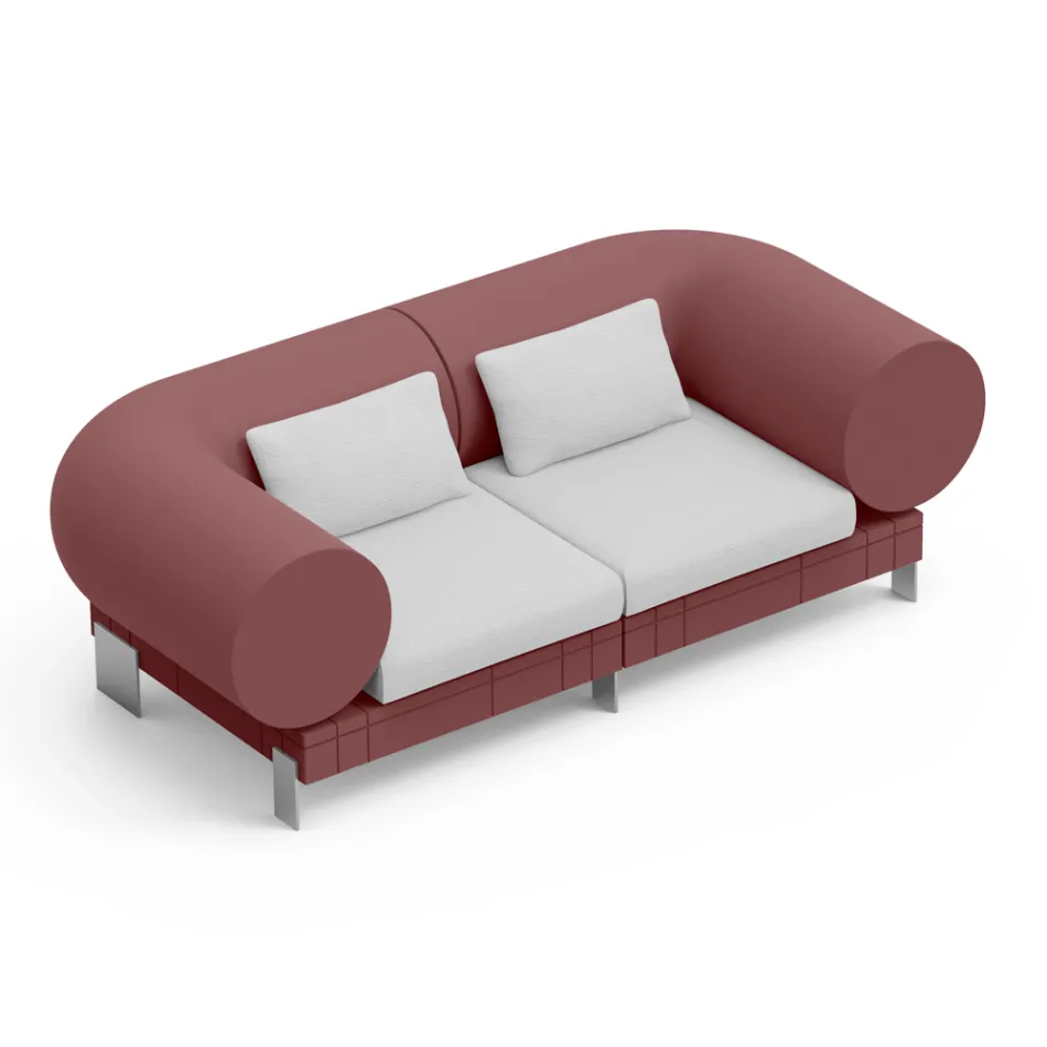 2 seater lounge sofa in polyethylene of different colours - Orbis Viadurini