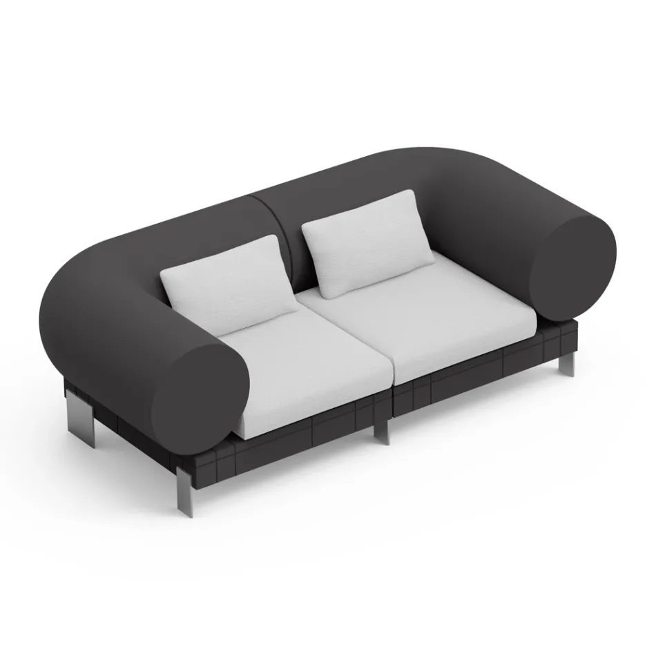 2 seater lounge sofa in polyethylene of different colours - Orbis Viadurini
