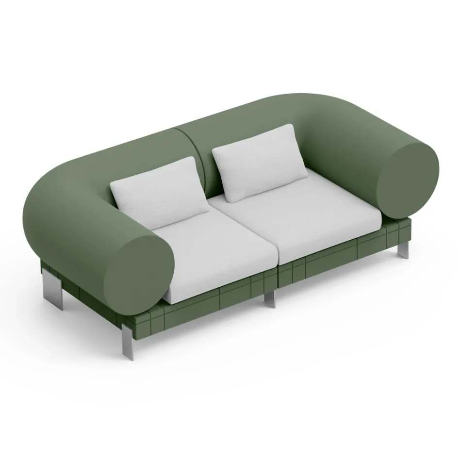 2 seater lounge sofa in polyethylene of different colours - Orbis Viadurini