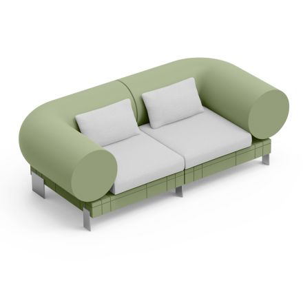 2 seater lounge sofa in polyethylene of different colours - Orbis Viadurini