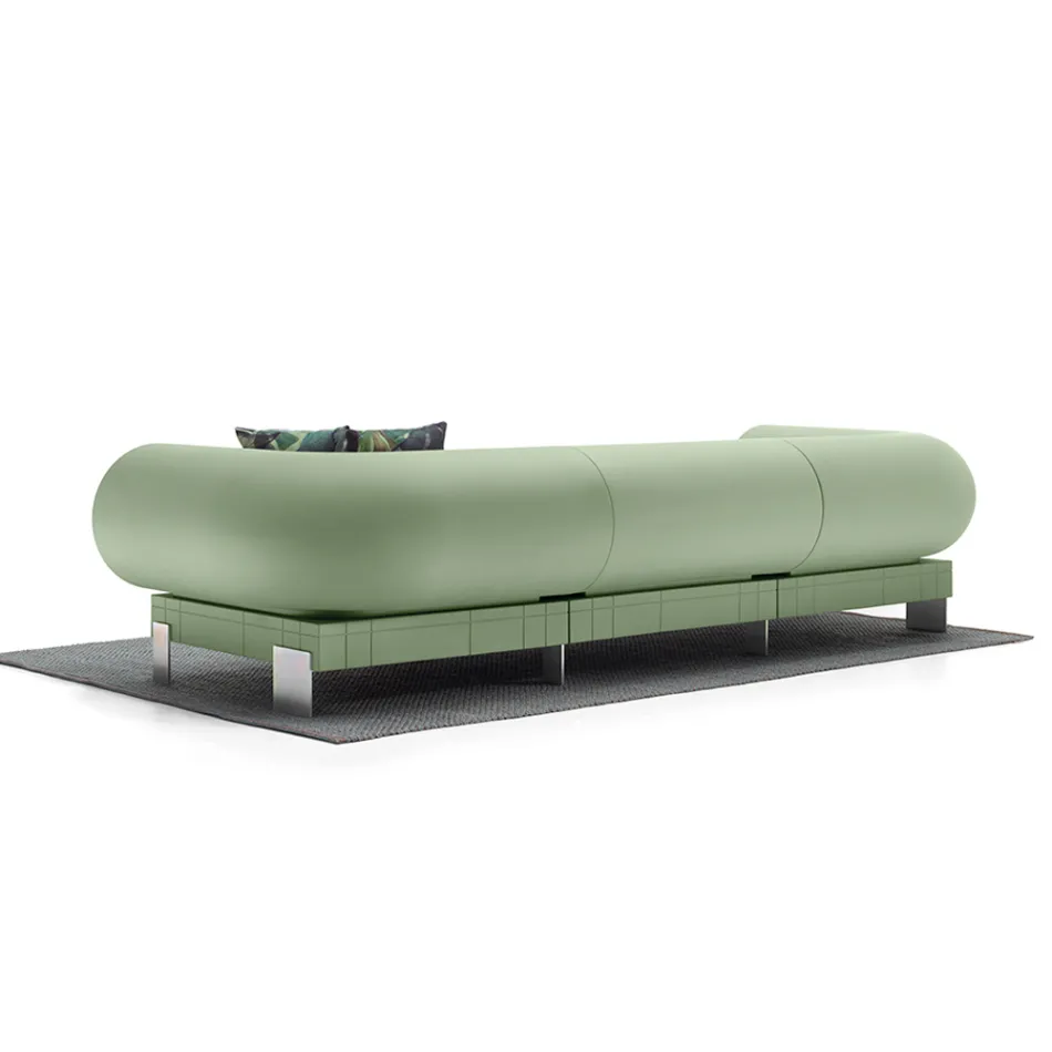 3-seater lounge sofa in polyethylene of different colours - Orbis Viadurini