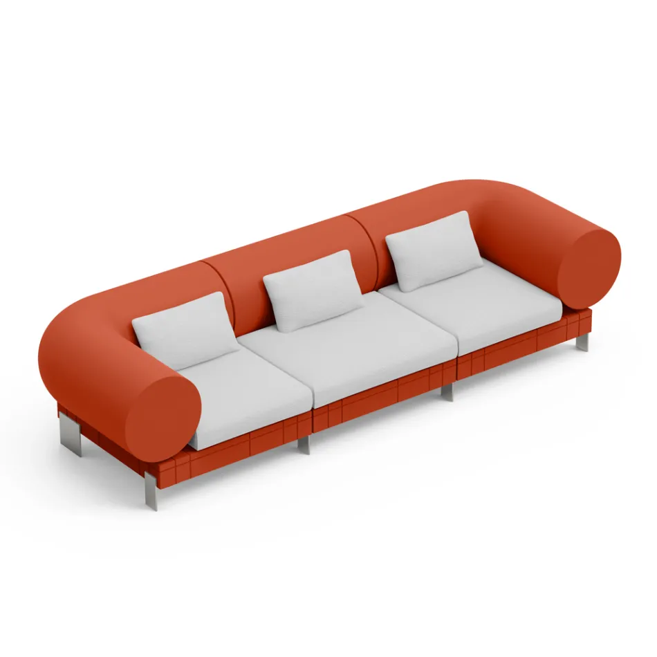 3-seater lounge sofa in polyethylene of different colours - Orbis Viadurini