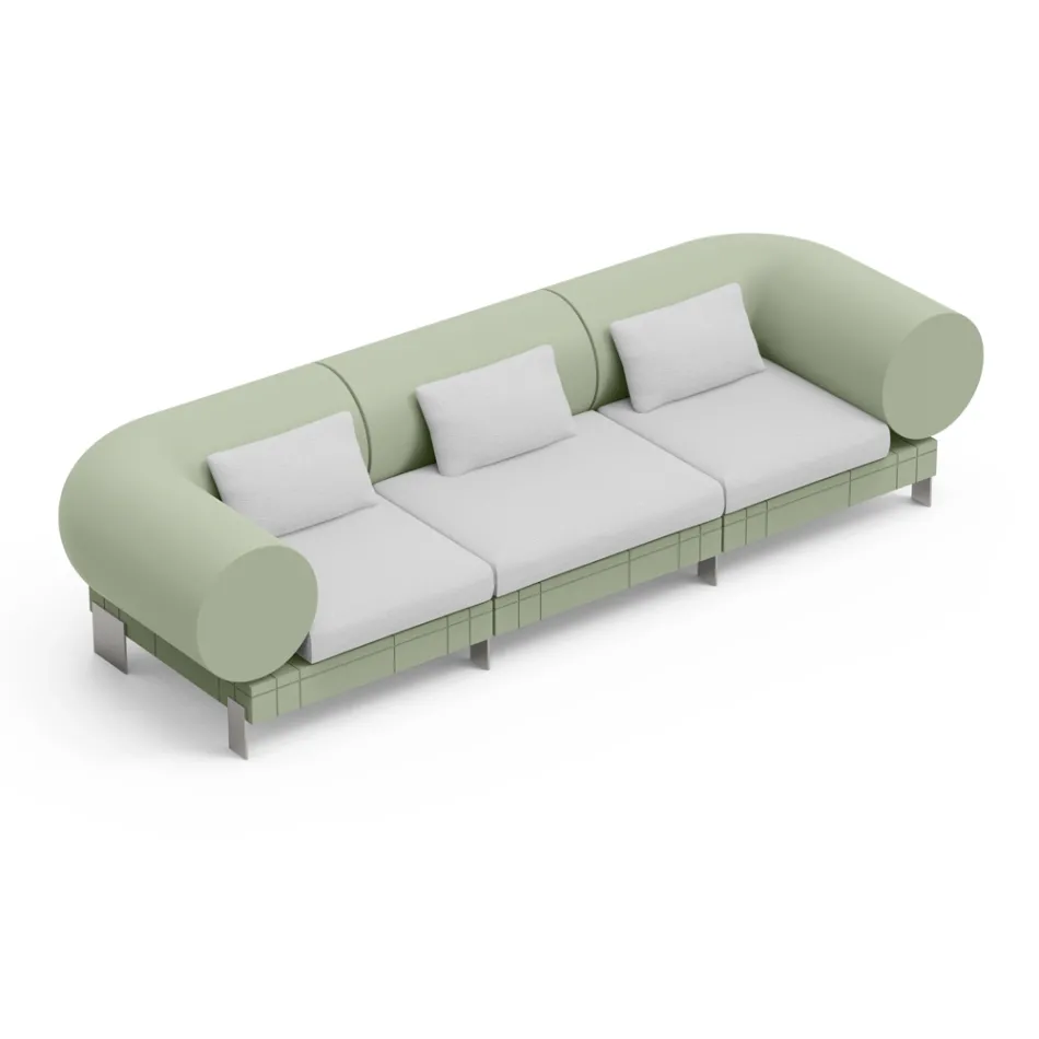 3-seater lounge sofa in polyethylene of different colours - Orbis Viadurini