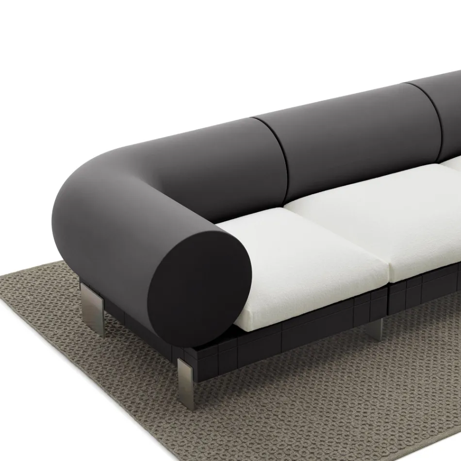 3-seater lounge sofa in polyethylene of different colours - Orbis Viadurini