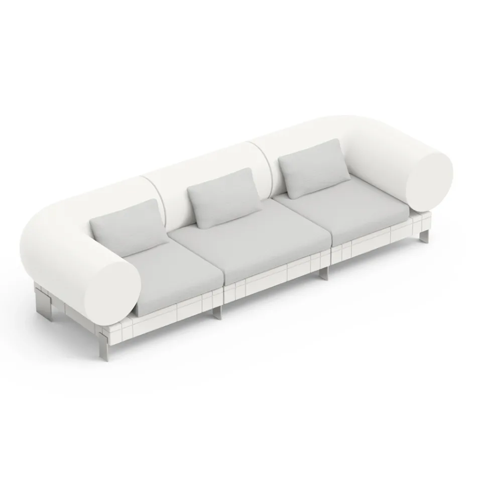 3-seater lounge sofa in polyethylene of different colours - Orbis Viadurini