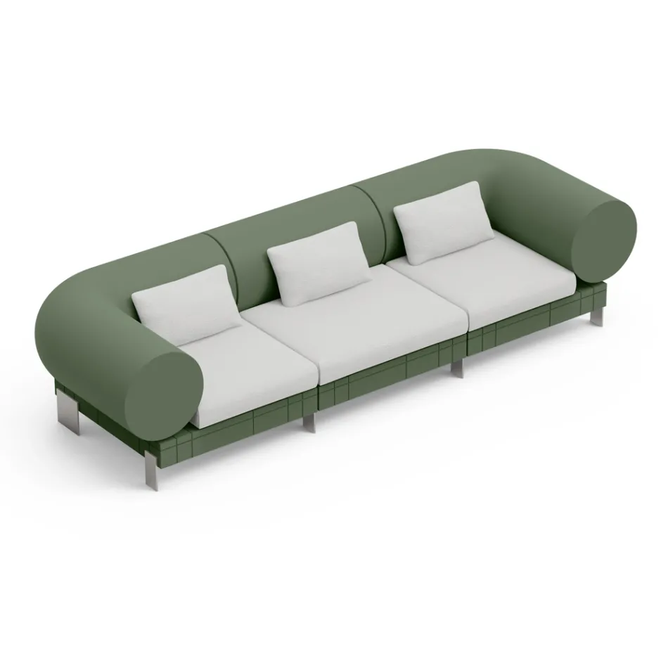 3-seater lounge sofa in polyethylene of different colours - Orbis Viadurini