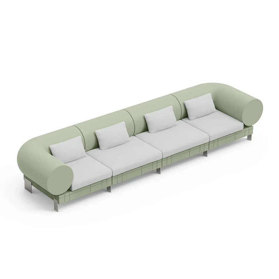 4-seater lounge sofa in polyethylene of different colours - Orbis Viadurini