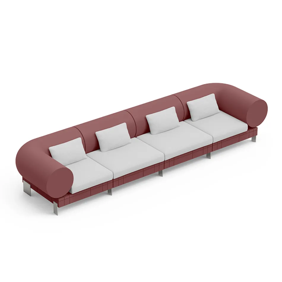 4-seater lounge sofa in polyethylene of different colours - Orbis Viadurini