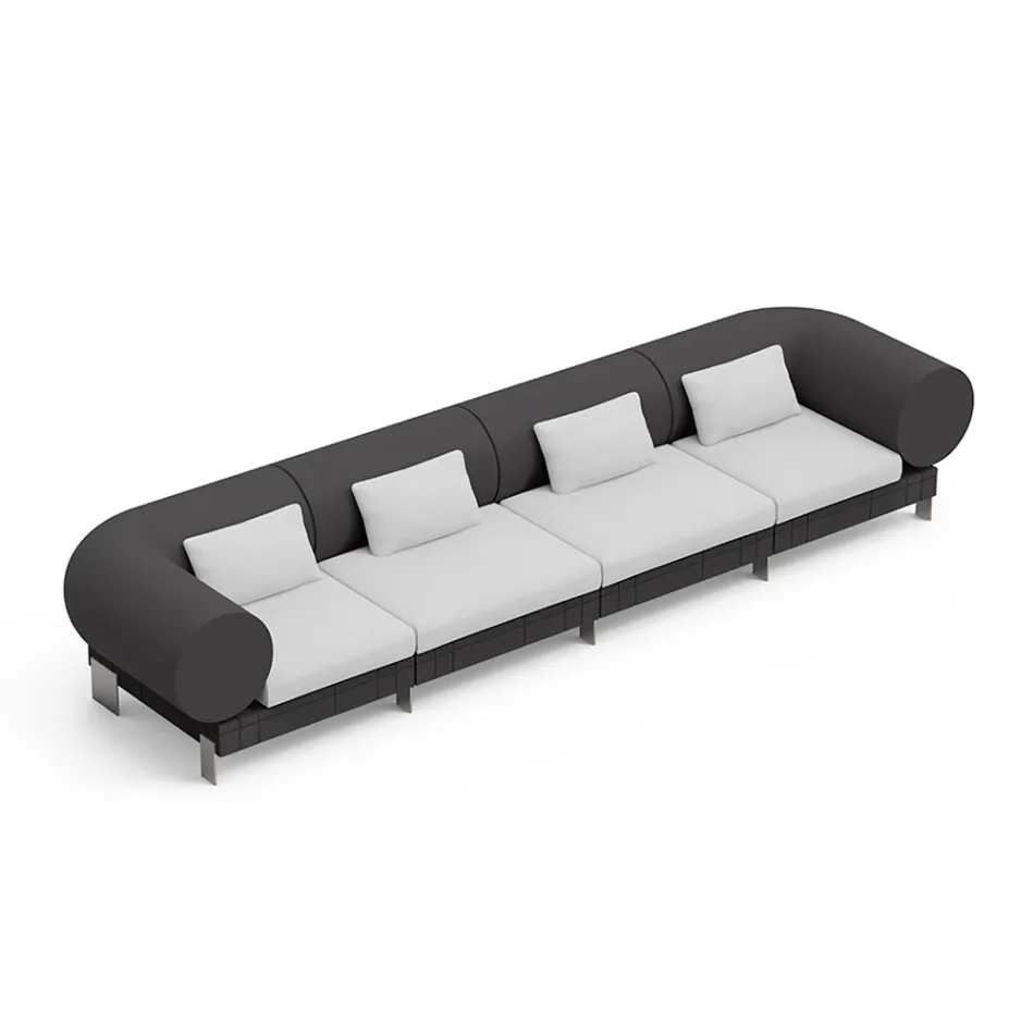 4-seater lounge sofa in polyethylene of different colours - Orbis Viadurini