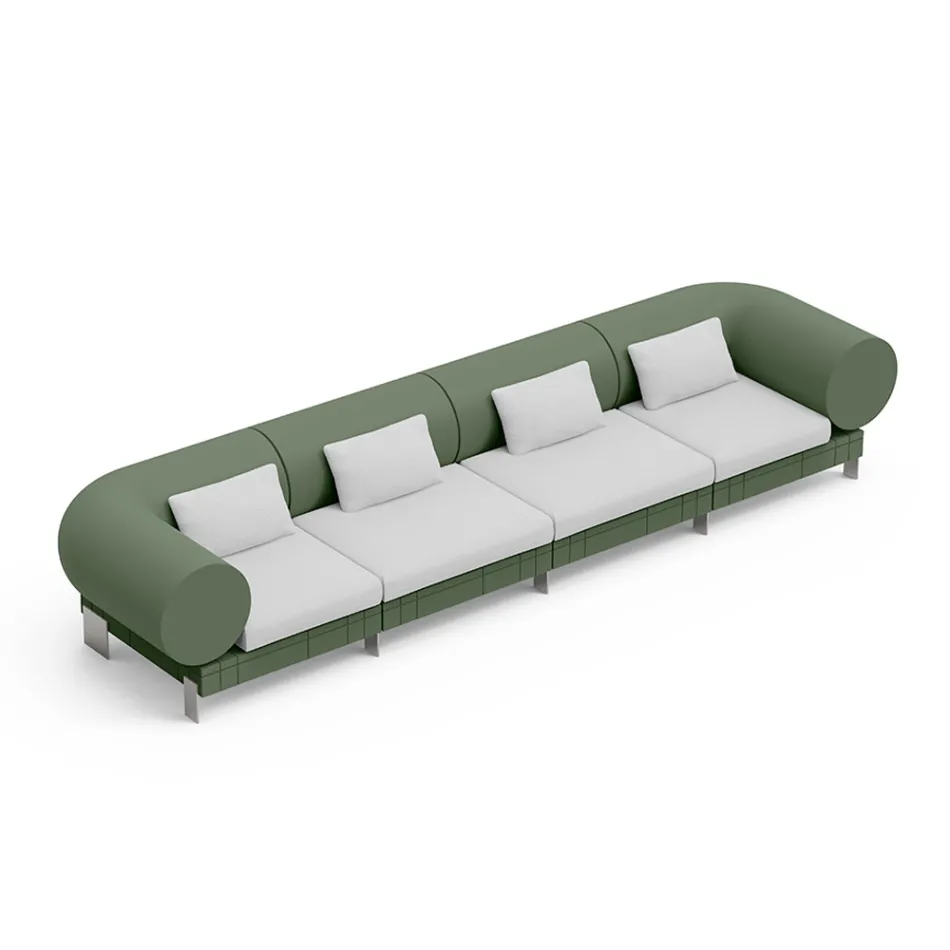 4-seater lounge sofa in polyethylene of different colours - Orbis Viadurini