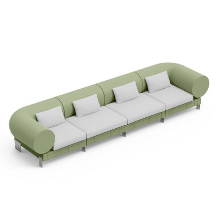 4-seater lounge sofa in polyethylene of different colours - Orbis Viadurini