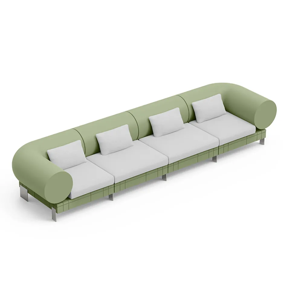4-seater lounge sofa in polyethylene of different colours - Orbis Viadurini