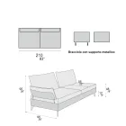 Lounge Sofa with 2 Backrests and 2 Movable Armrests - Precious Viadurini