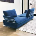 Lounge Sofa with 2 Backrests and 2 Movable Armrests - Precious Viadurini