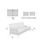 Lounge Sofa with 2 Backrests and 2 Movable Armrests - Precious Viadurini