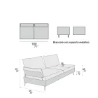 Lounge Sofa with 2 Backrests and 2 Movable Armrests - Precious Viadurini