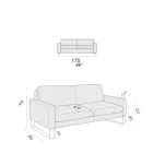 Lounge Sofa with Sled Feet in Chromed Metal - Exclusive Viadurini