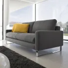 Lounge Sofa with Sled Feet in Chromed Metal - Exclusive Viadurini