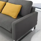 Lounge Sofa with Sled Feet in Chromed Metal - Exclusive Viadurini