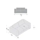 Lounge Sofa in Wood, Polyurethane and Metal Made in Italy - Sparkling Viadurini