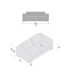 Lounge Sofa in Wood, Polyurethane and Metal Made in Italy - Sparkling Viadurini