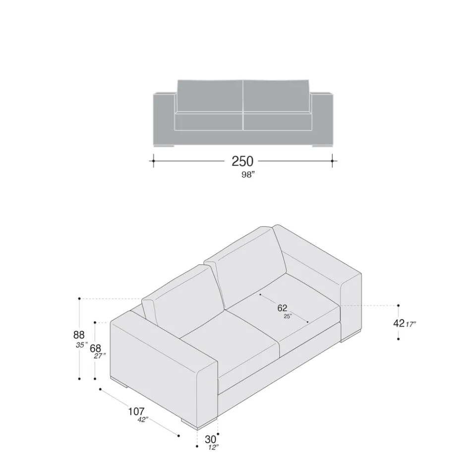 Lounge Sofa in Wood, Polyurethane and Metal Made in Italy - Sparkling Viadurini