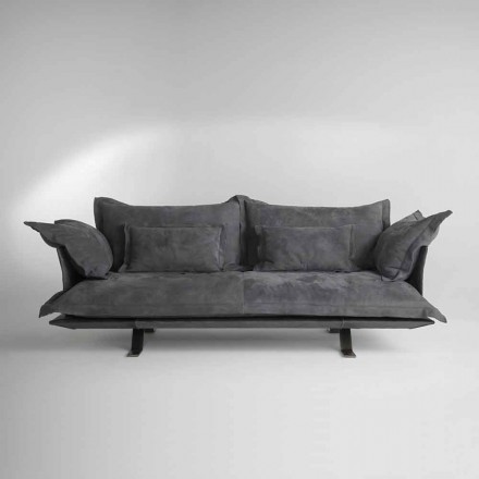Contemporary leather design sofa Shita, 170, 220 or 250 cm Viadurini