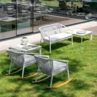 Two Seater Garden Stacking Sofa Aluminium and Fabric - Smart By Varaschin Viadurini