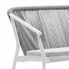 Two Seater Garden Stacking Sofa Aluminium and Fabric - Smart By Varaschin Viadurini