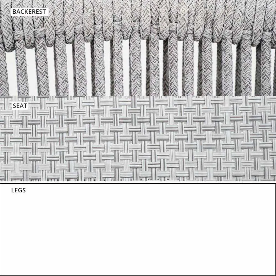 Two Seater Garden Stacking Sofa Aluminium and Fabric - Smart By Varaschin Viadurini