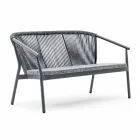 Two Seater Garden Stacking Sofa Aluminium and Fabric - Smart By Varaschin Viadurini