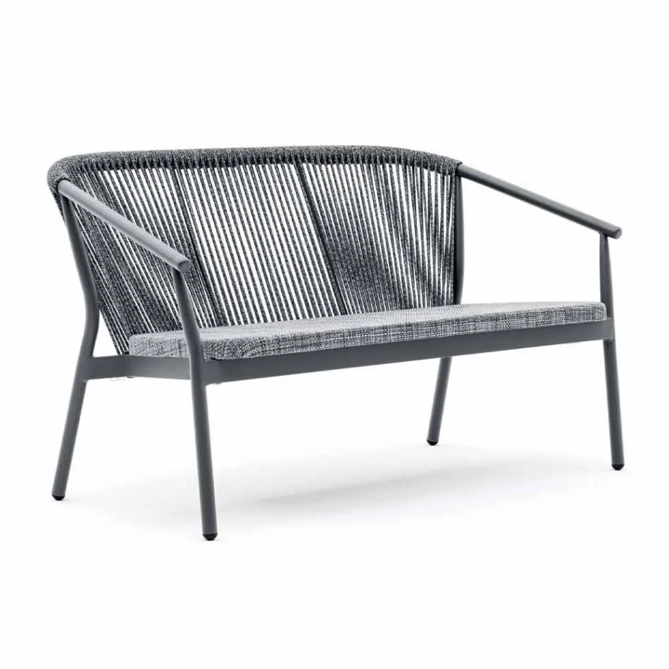 Two Seater Garden Stacking Sofa Aluminium and Fabric - Smart By Varaschin Viadurini