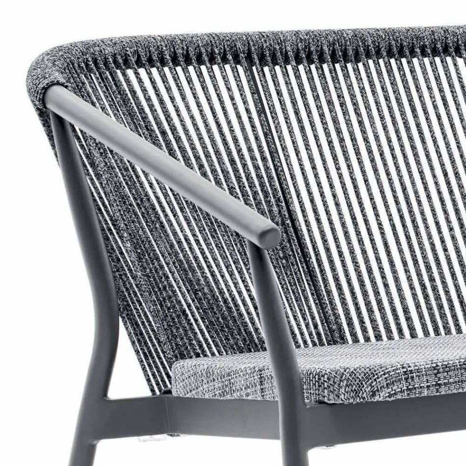 Two Seater Garden Stacking Sofa Aluminium and Fabric - Smart By Varaschin Viadurini