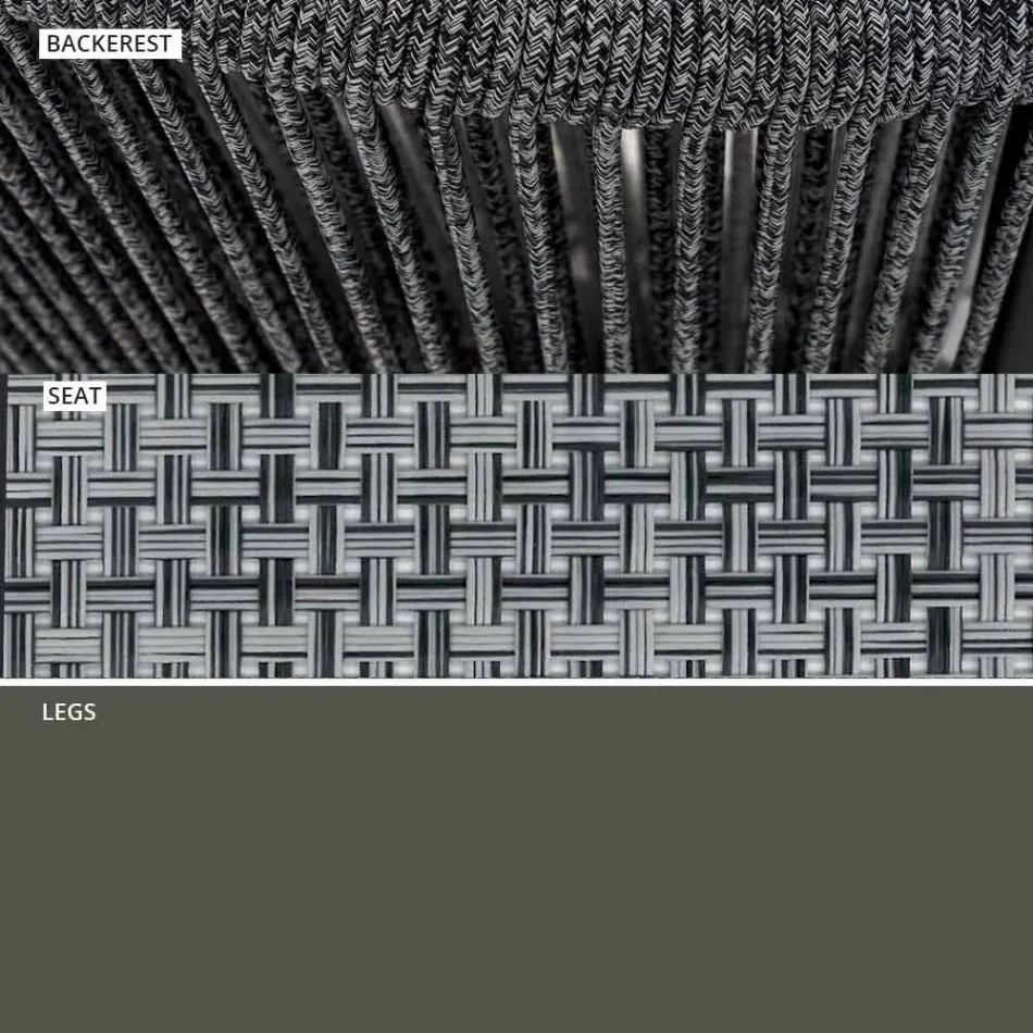 Two Seater Garden Stacking Sofa Aluminium and Fabric - Smart By Varaschin Viadurini