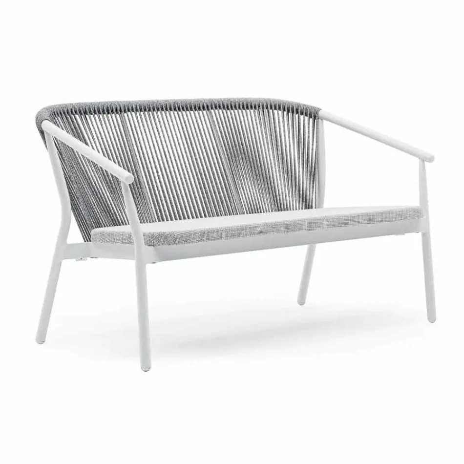 Two Seater Garden Stacking Sofa Aluminium and Fabric - Smart By Varaschin Viadurini
