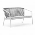 Two Seater Garden Stacking Sofa Aluminium and Fabric - Smart By Varaschin