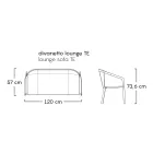 2 seater Outdoor Sofa with Aluminium Structure Made in Italy - Zaika Viadurini