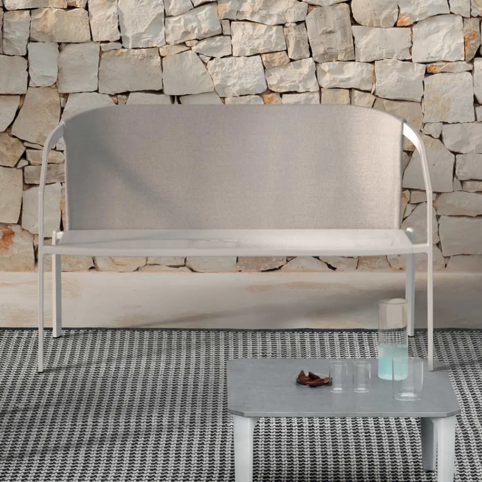 2 seater Outdoor Sofa with Aluminium Structure Made in Italy - Zaika Viadurini