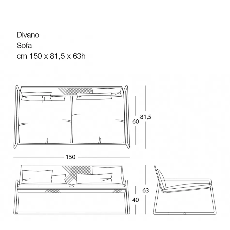Metal Sofa for the Modern Garden High Quality Made in Italy - Karol Viadurini