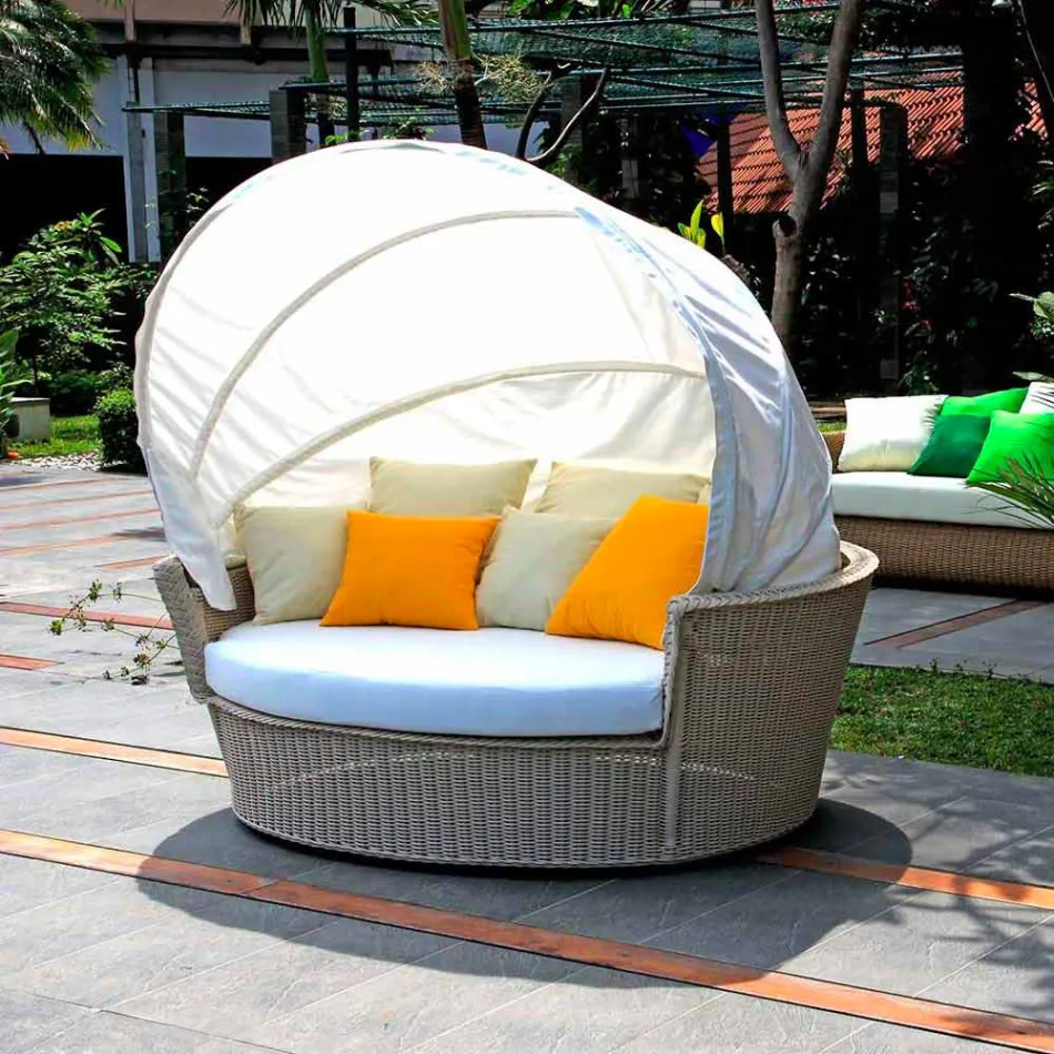 Sofa island relaxing garden with Hector made weaving by hand, modern design Viadurini