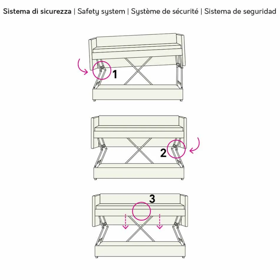 Modern Bunk Sofa Bed in Brown Fabric Made in Italy - Pont Viadurini