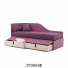 Design Sofa Bed in Removable Leatherette Made in Italy - Rallo Viadurini