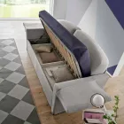 Single Sofa Bed with Container Covered in Fabric Made in Italy - Kayla Viadurini