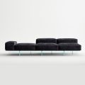 Saphir - Modern Modular Sofa with Glass Base, Made in Italy