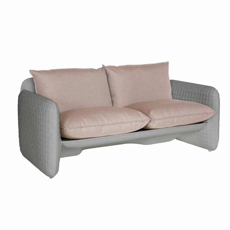 2 seater outdoor sofa in fabric or leather - Mara by Slide Viadurini