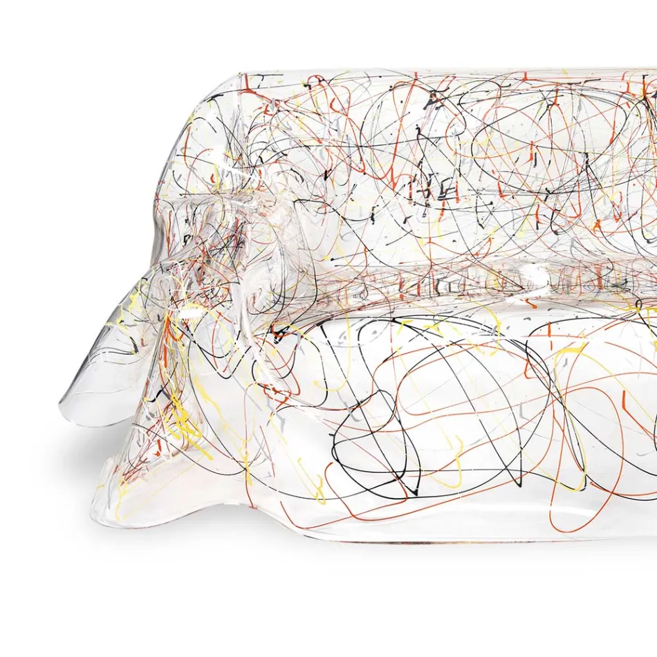 White or Multicolor Plexiglass Sofa Recyclable Inside Outside - Jolly Viadurini