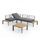 Sofa Convertible into Chaise Longue with Adjustable Backrest and Coffee Table - Finir Viadurini