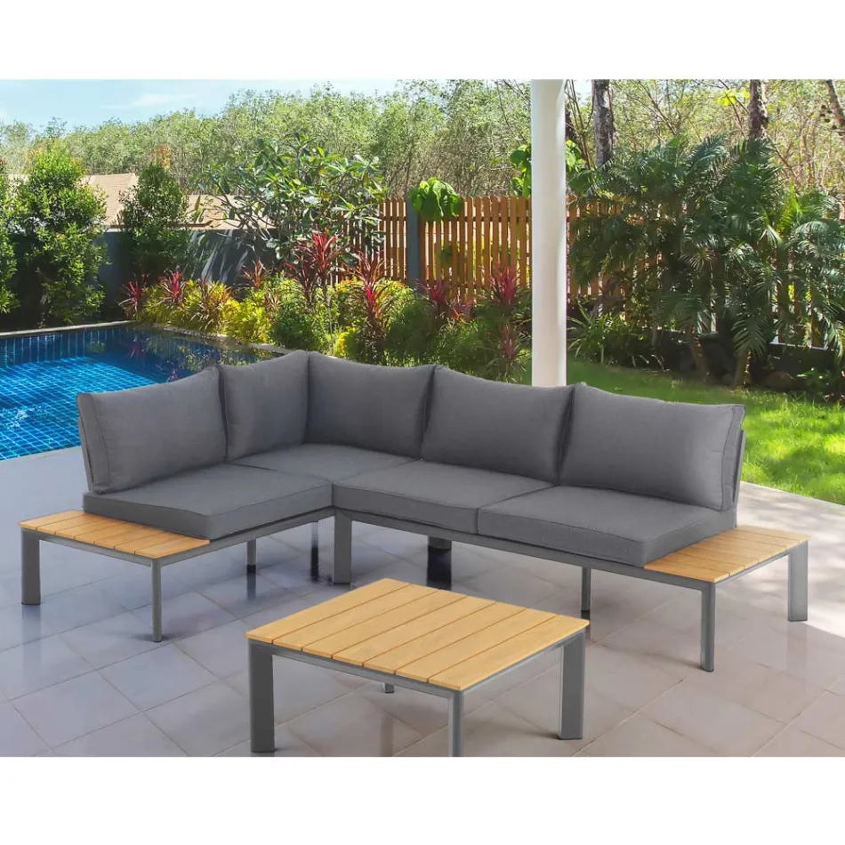 Sofa Convertible into Chaise Longue with Adjustable Backrest and Coffee Table - Finir Viadurini