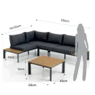 Sofa Convertible into Chaise Longue with Adjustable Backrest and Coffee Table - Finir Viadurini